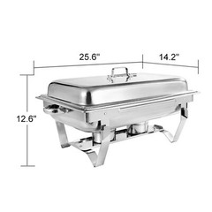 9.5 QT 6 PACK CATERING STAINLESS STEEL BUFFET CHAFER CHAFING DISH SETS FULL SIZE