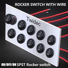 5Pcs 12V Round Rocker Switch ON/Off/ON AC 6A/250V 10A/125V SPST 3 Pin 3 Position