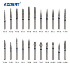 AZDENT Dental Diamond Burs For High Speed Handpiece Friction Grip 5Pcs/Box