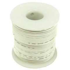 Solid Hook Up Wire – 20 Gauge, 100 Foot Spool – White (Shade May Vary)