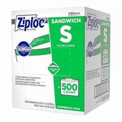Ziploc 682255 Resealable Sandwich Bags 1.2Mil 6 1/2 X 6 Clear Of 500 Sjn682255
