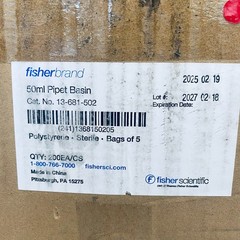Fisher Scientific Reagent Reservoir 50 ml Case of 200 Basins