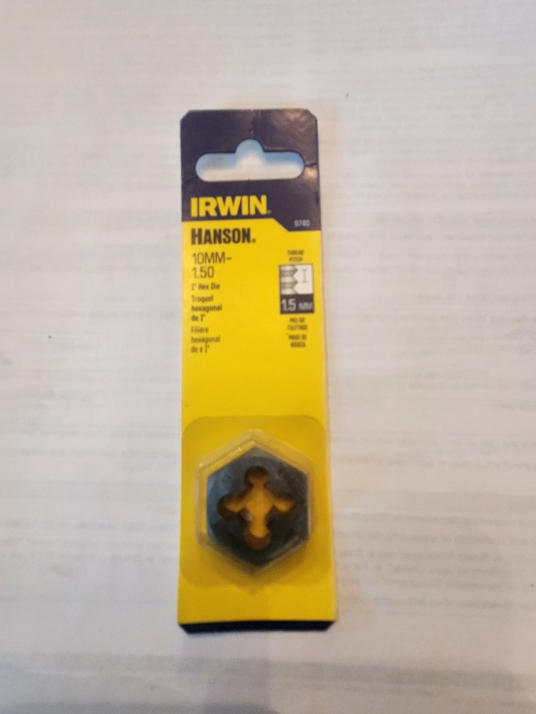 Irwin Hexagon Die Thread Cutting 10MM x 1.50 MM #9740 NEW