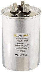 Round Run Capacitor 45+5MFD 440/370V – Replaces PRCFD455 – 1 Count Pack