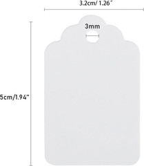 Jijacraft 1000Pcs Price Tags, White Clothing Tags for Retail, Small Kraft Blank