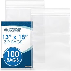 Bulk Pack: 100 Clear 13″ x 18″ Sealable Zip Bags – Food Safe and Moisture Proof