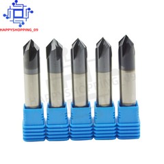 5Pcs 1/2″ 4 Flute 90 Degree Solid Carbide Chamfer Mill-Double End – AlTiN Coated