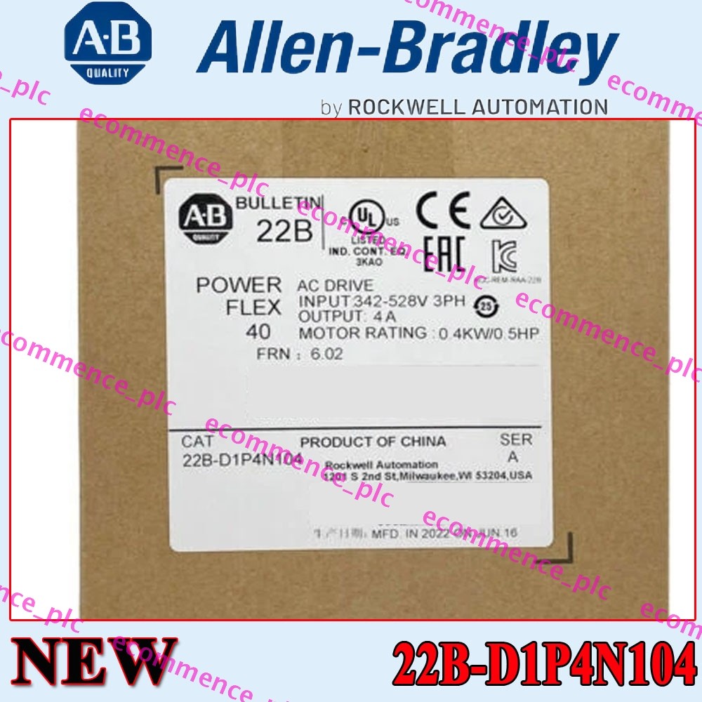 Factory Sealed NEW PLC 22B-D1P4N104 PowerFlex 40- 0.4 kW (0.5 HP) AC Drive