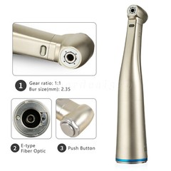 1:1 Dental Electric Fiber Optic LED Contra Angle Handpiece Fit NSK motor CE OR