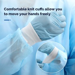 JMU Disposable Isolation Gowns Soft PP Medical Gowns Elastic Cuff 10pcs/pk