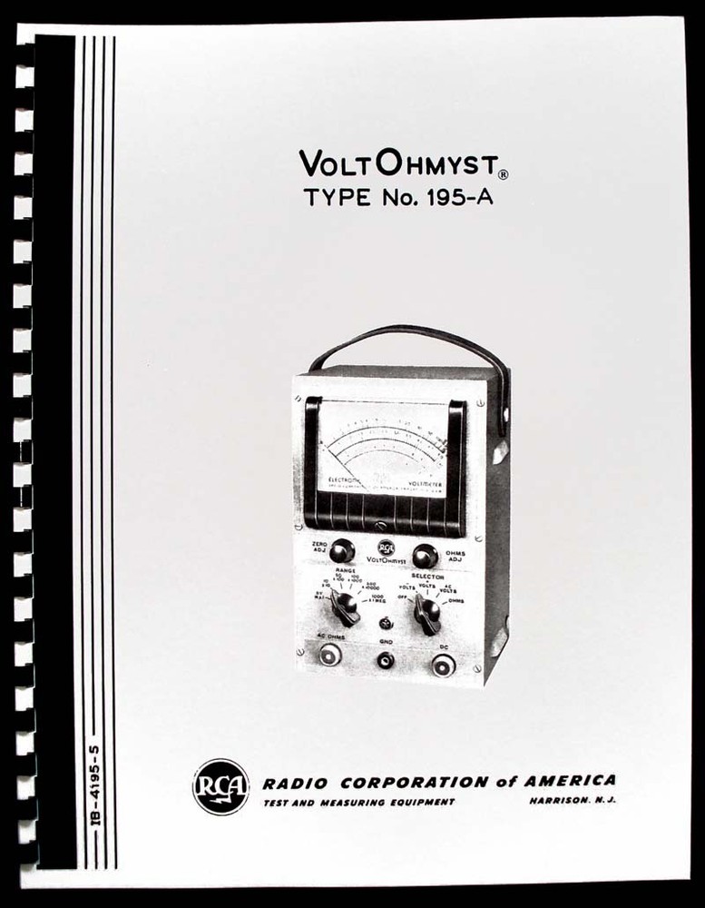 RCA VOLTOHMYST 195-A 195A Operating Manual