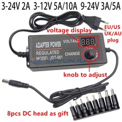 Universal AC/DC 3V 5V 9V 12V 2A 5A 22V 24V Adjustable Led Supply Power Adapter