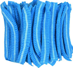 100 pcs Blue Bouffant Cap Non-Woven, for Dental Medical, Factory & Food Industry
