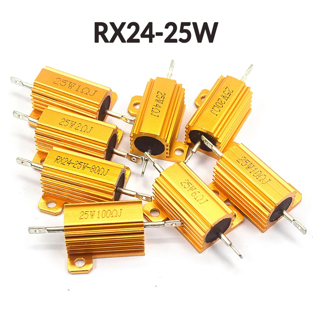 25W/50W Golden Aluminium Load Resistor Wirewound Various Values 0.1ohm – 10K ohm