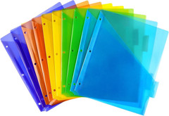 Plastic Binder Dividers with One Front Pocket and Tab Binder Divider for 3 Ring