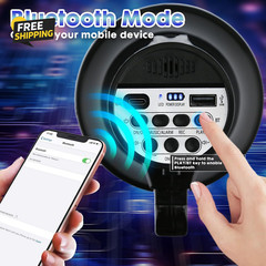 20W Rechargeable Megaphone Bullhorn BT USB Siren Record Speaker Black 240Sec
