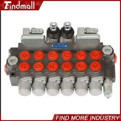 11 GPM Hydraulic Backhoe Directional Control Valve w/ 2 Joysticks,6 Spool