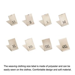 Clothing Size Labels, XS/S/M/L/XL/XXL/3XL/4XL Sizes Woven Sewing Label, 400pcs