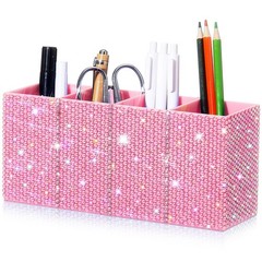 Bling Desk Organizer for , Rhinestone Pen Makeup Brush Holder, Girly Desk Org…