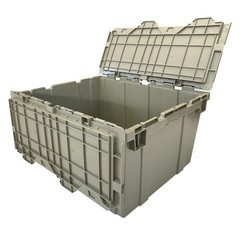 UBMOVE Plastic Crates with Lid for Moving and Storage
