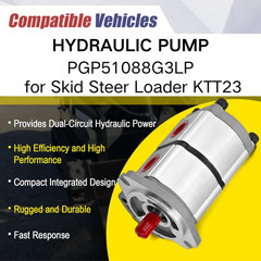 New PGP51088G3LP Fits AGT Two-Section Hydraulic Pump for Skid Steer Loader KTT23