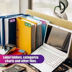 500Pcs 2026 Year Stickers, 3/4X1-1/2 Inch File Folder Labels 26 Year Colored Sel