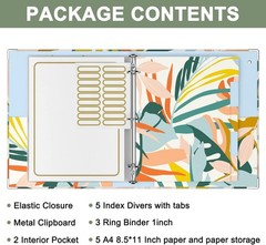3 Ring Binder with clipboard, 1 inch 8.5 x 11 in Letter Size View Binders Org…