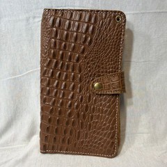 Planner Perfect Traveler’s Notebook Wallet w/ Purse Strap – Brown Alligator Skin