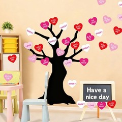 50 Pcs Valentine’s Day Heart Cutouts Cut-Outs Red Pink White Conversation Heart
