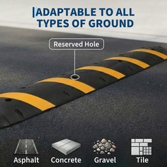 7 FT Rubber Speed Bump, 84″ Speed Bumps with End Caps, 25,000LBS Capacity