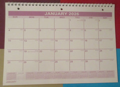 2026 Monthly 3-Hole Spiral – Home Office School WALL ~ NOTEBOOK CALENDAR 11X8″
