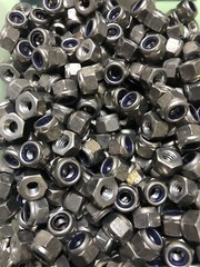(50ea) 1/4-20 Aluminum Nyloc Lock Nuts, Nylon Insert
