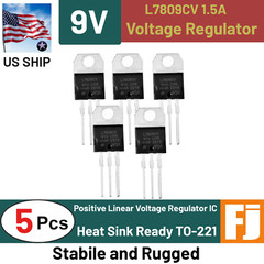 5PCS L7809CV | 3 Pin Positive Voltage Regulator | 9V 1.5A TO-220 | US Ship