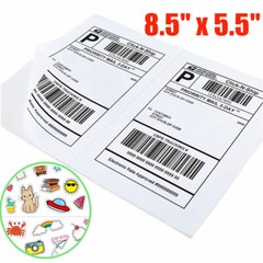 50x 8.5×5.5 Half Sheet Shipping Labels Adhesive Mailing Stickers – Laser Ink Jet