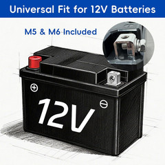 72 Pack M5 and M6 Motorcycle Battery Terminal Bolts and Nuts Kit Stain
