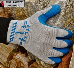 Showa ATLAS Fit 300 Latex Palm-Dipped Blue Rubber Work Gloves, 144-Pairs / Case
