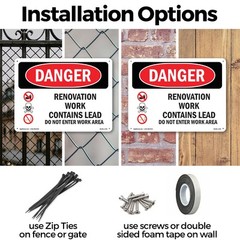 Renovation Work Contains Lead Do Not Enter OSHA Danger Sign, Decal 5 or 10 Pack