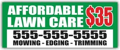 AFFORDABLE LAWN CARE Advertising Banner Vinyl Sign Landscape Edging Trimming