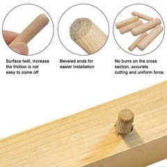 30Pcs Fluted Wood Dowel Pins Assorted M6 M8 M10 Grooved Plug for Furniture