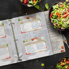 50 Pockets Full Size 4X6 for 8.5X11 (Pack of 25) Recipe Card Protectors Top-Load