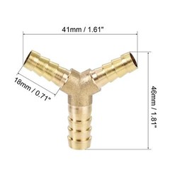 Reducing Barb Hose Fitting Y Shape Pipe Connector Brass 3/8″ x 5/16″ x 5/16″