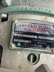 Tri-Clover Tri-Flow C215MDG56T-S Mobile Pump With Starter & Cart; 230V, 3 Ph, 60