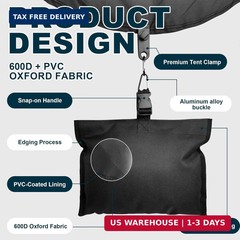 Boat Cover Sand Bags, 5 Pack Boat Cover Weights, 600D Oxford Marine Grade Fabric