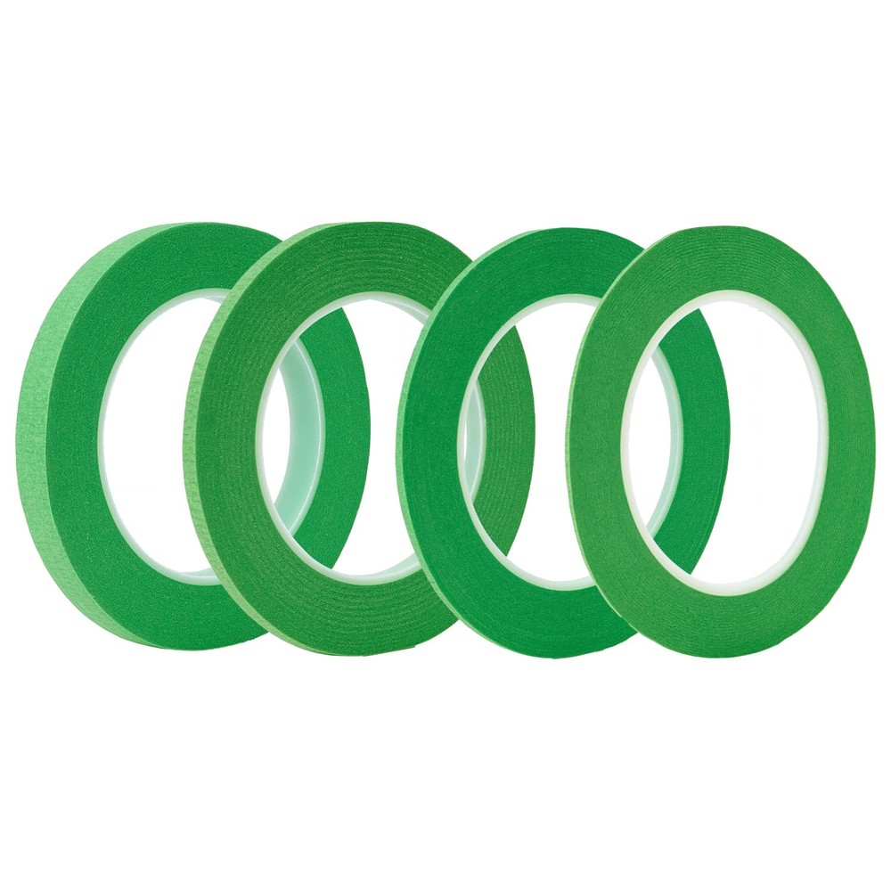 QDiShi 4 Rolls Fine Line Tape(Green), Fineline Masking Tape in 1/16, Green