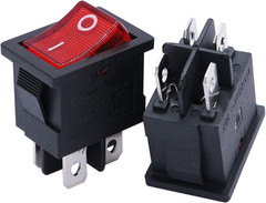 Mxuteuk 110V/120V Rocker Switch Illuminated Snap-In Toggle Power On-Off Switch