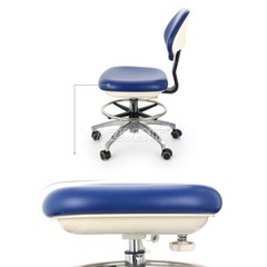 Dental Medical Doctor Assistant Stool Mobile Chair PU Leather Adjustable Height