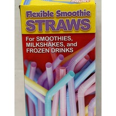 Flexible Smoothie Straws 90 Count Assorted Colors Milkshake Straws