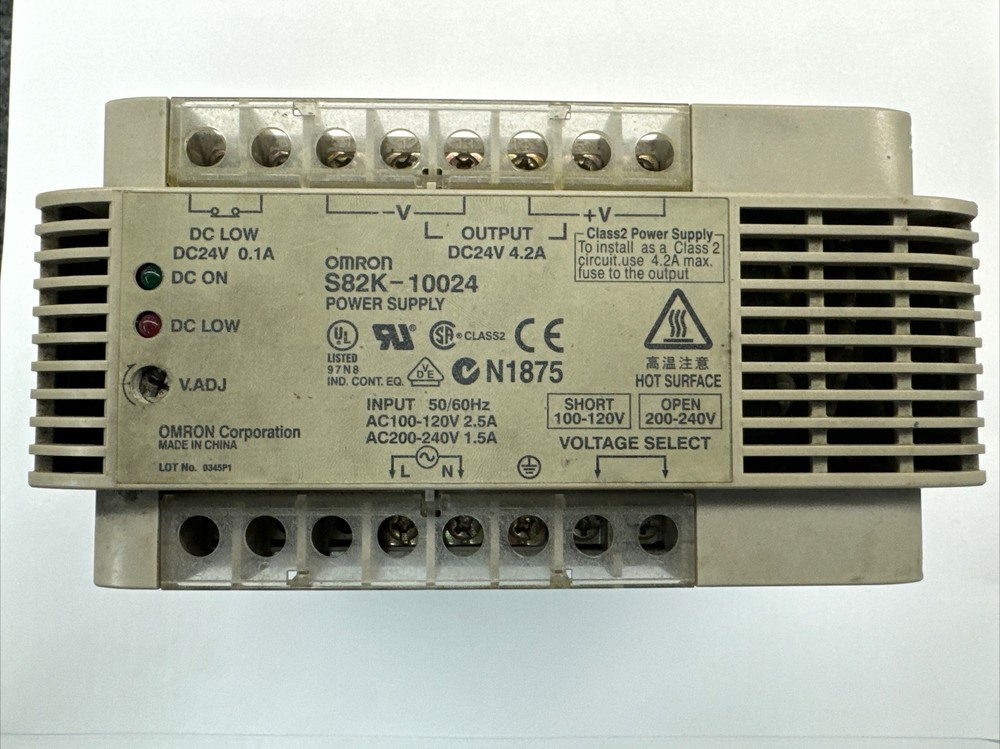 OMMRON S82K-10024 Power Supply 24V dC 120/240v INPUT Din rail mount