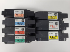 Lot of TZ Tape Label Red, Yellow, Blue, Green for Brother P-Touch
