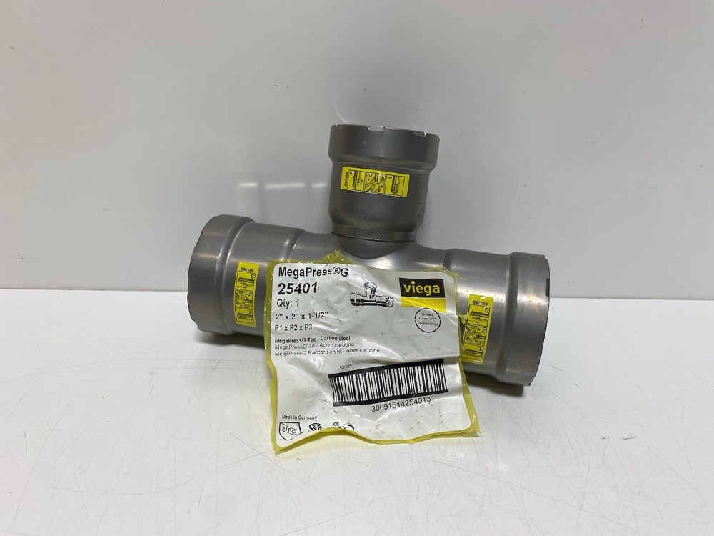 Viega 2″ x 2″ x 1-1/2″ MegaPressG Tee #25401 Carbon Steel